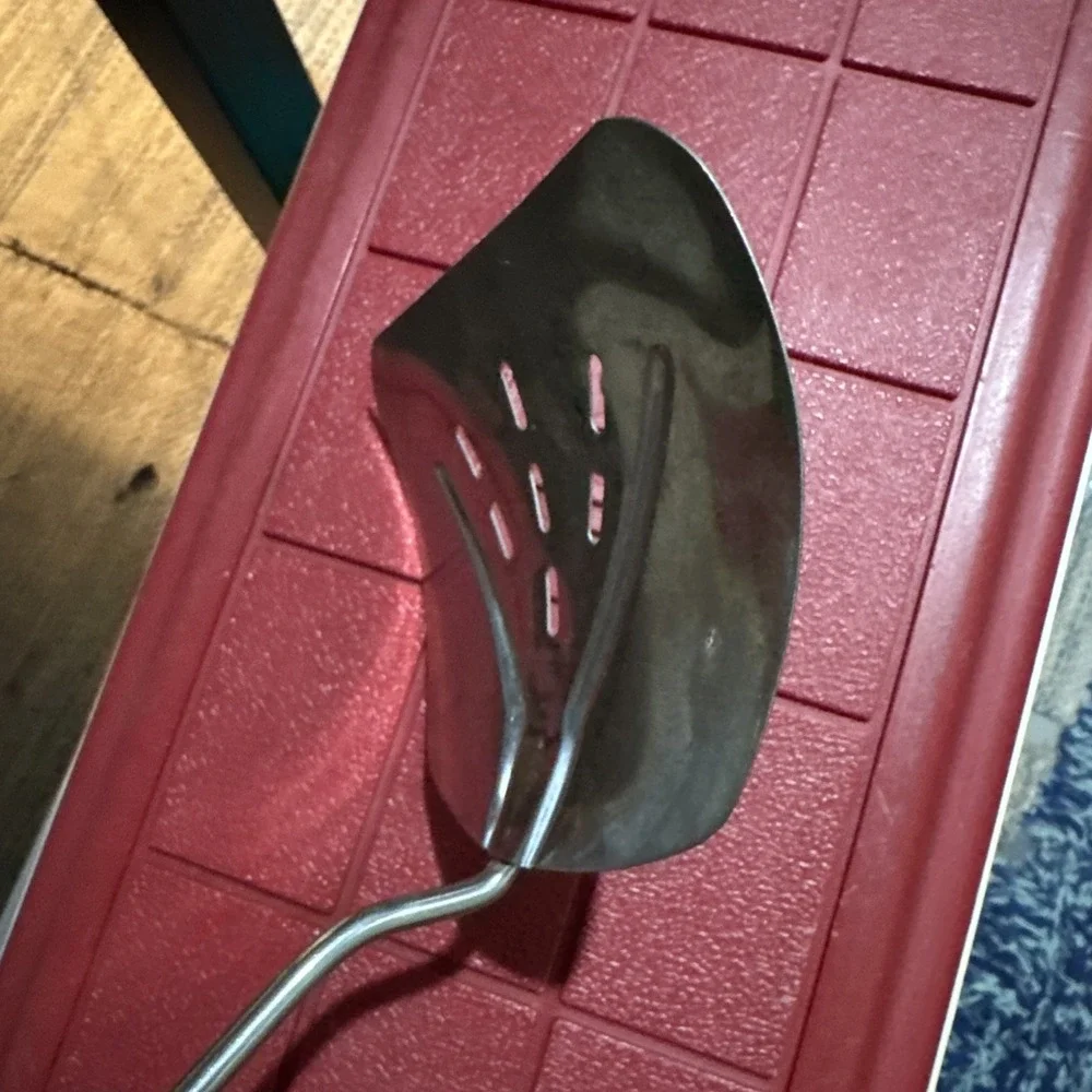Foley Vintage Stainless Steel Spatula Lifter Curved Slotted Flipper 5.25